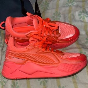 Puma bright orange running shoes